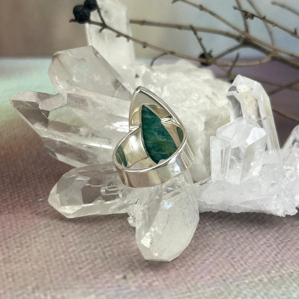 Amazonite Teardrop Rings