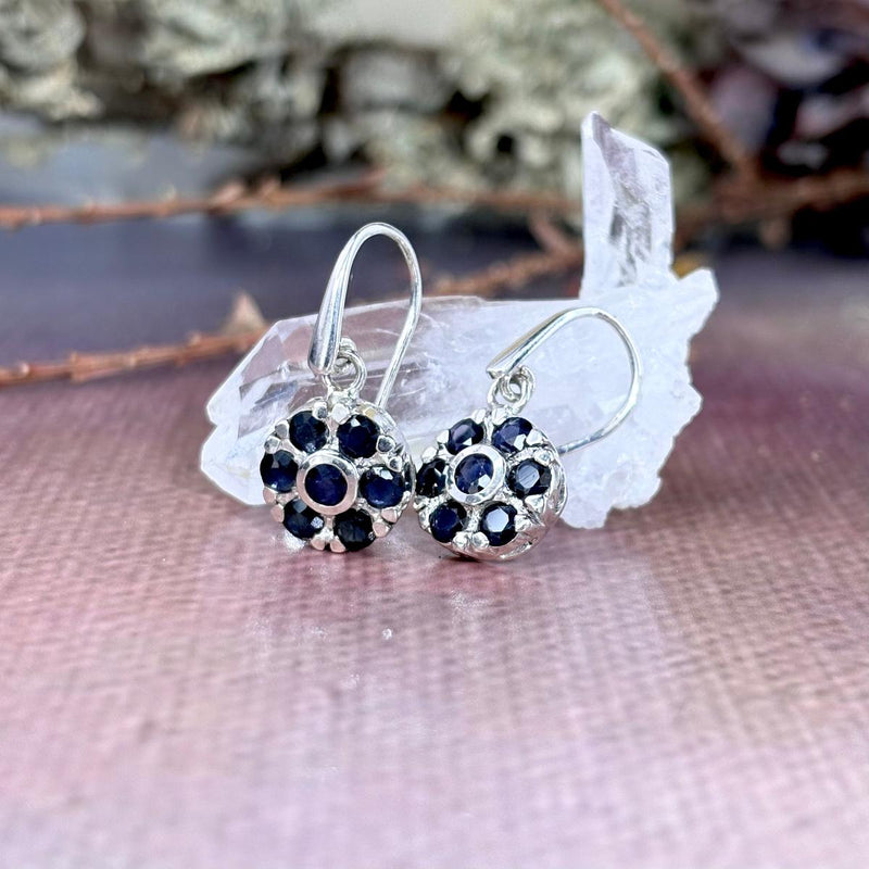 Gemstone Flower Earrings