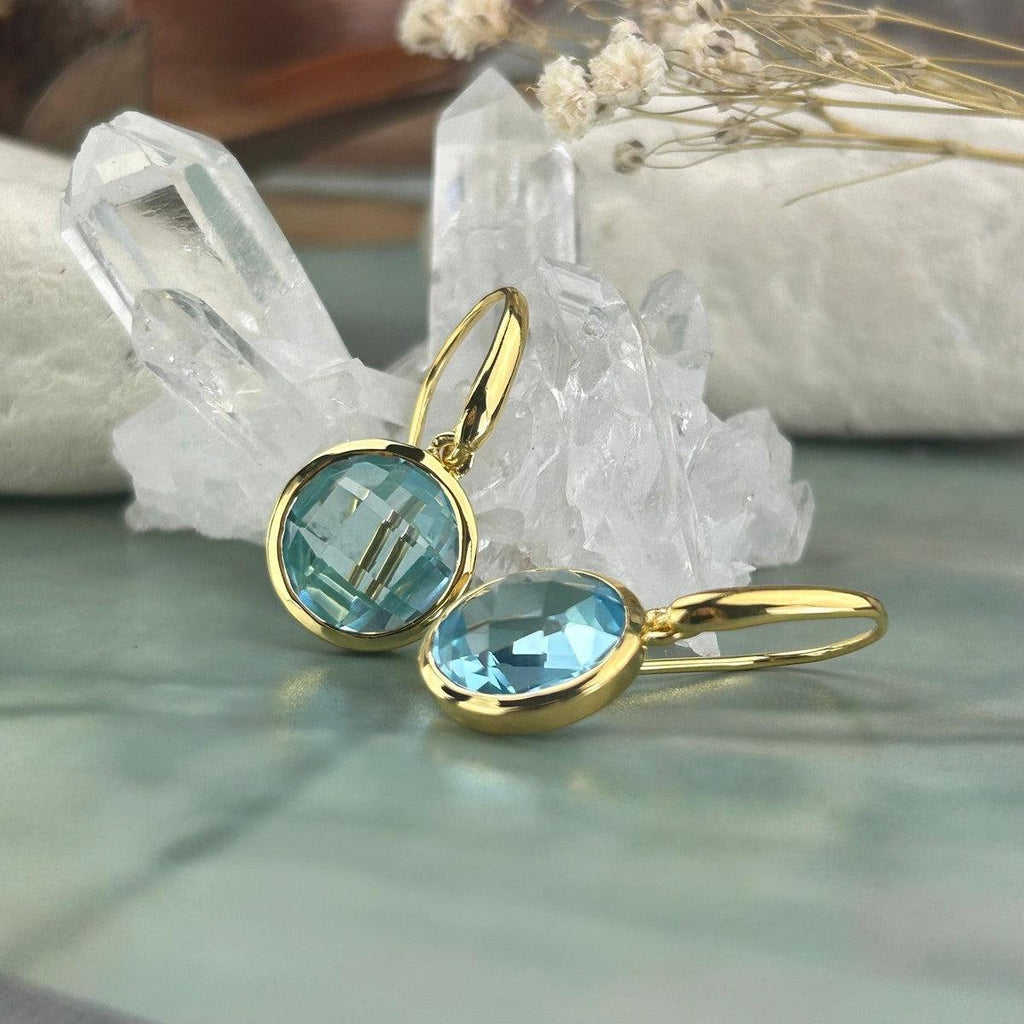 High Grade Blue Topaz Earrings
