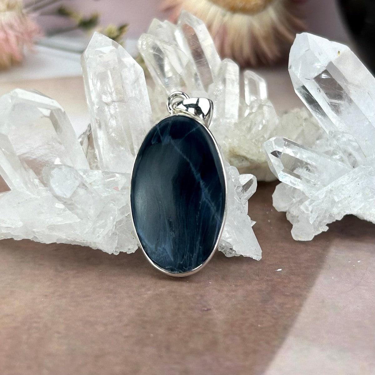 Metallic Blue Stone Pendant
