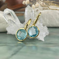 Blue Topaz Gold Earrings
