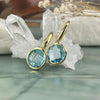 Blue Topaz Gold Earrings