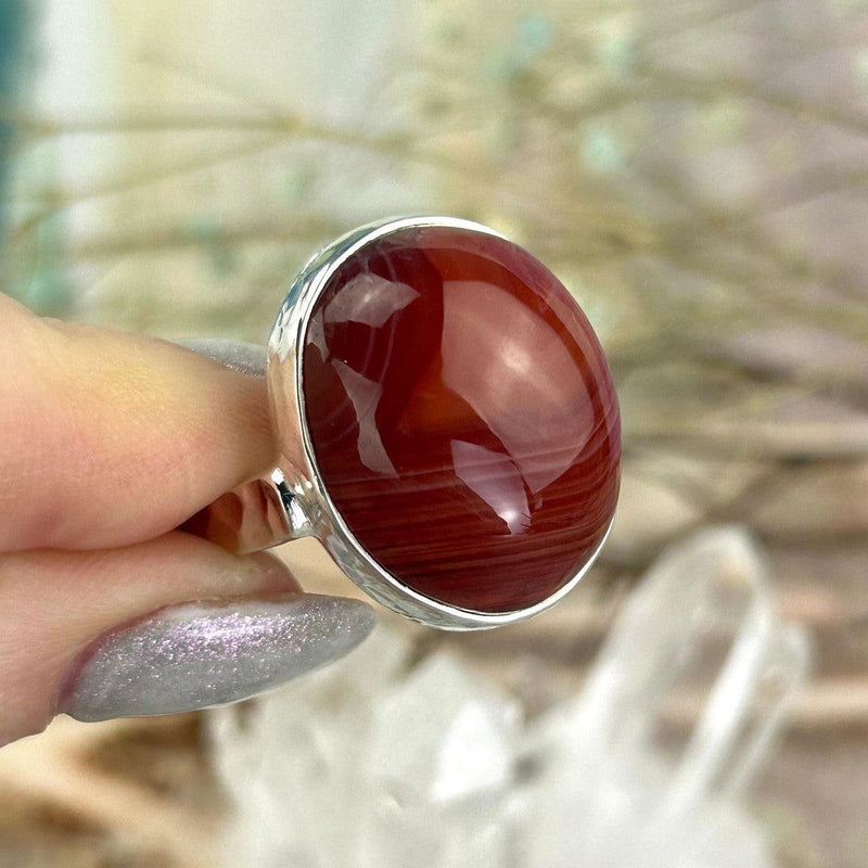 Red Carnelian Sterling Silver Ring