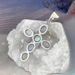 Rainbow Moonstone Cross Pendant