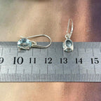 Oval Aquamarine Drop Earrings
