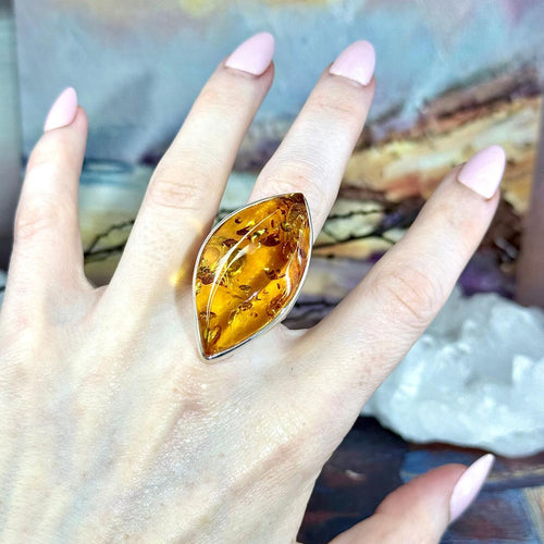 Golden Baltic Amber Ring