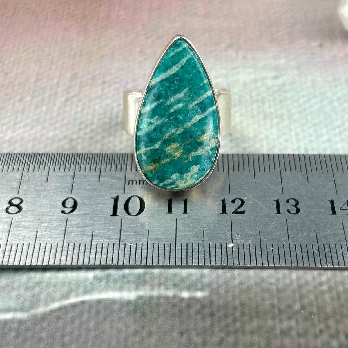Amazonite Teardrop Rings