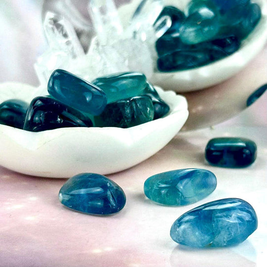 Blue Fluorite Tumbled Stones