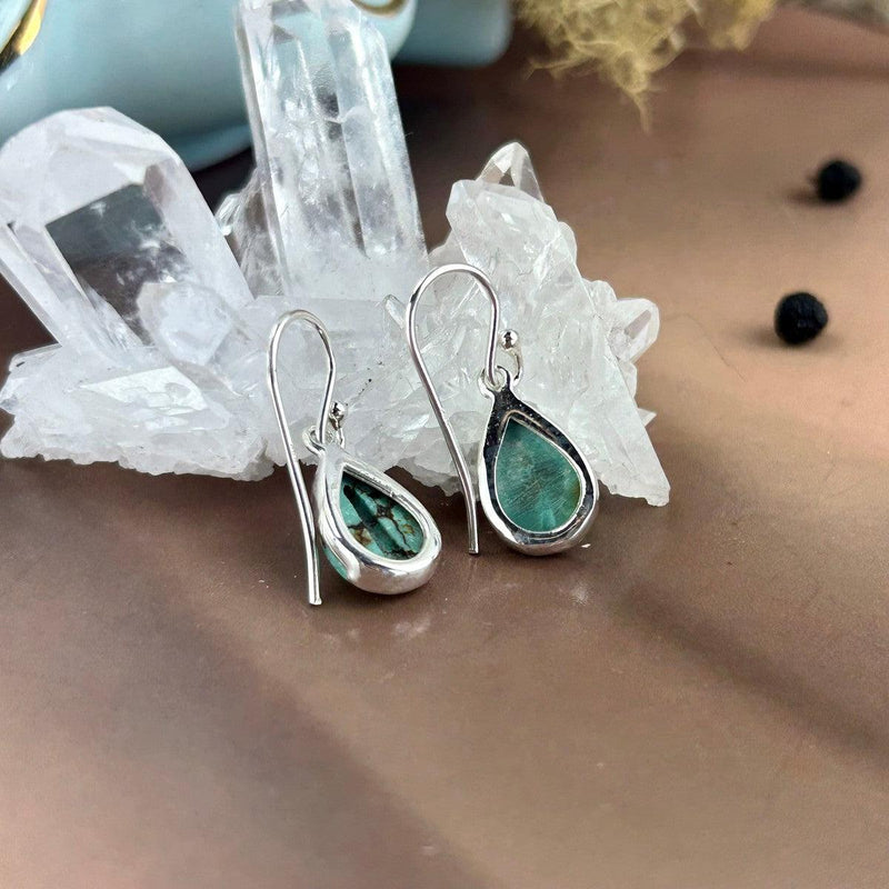 Genuine Turquoise Crystal Earrings