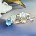 Assorted Gemstone Square Cut Rings