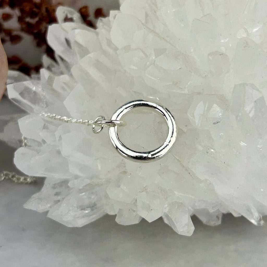 Moss Agate Silver Pendulum
