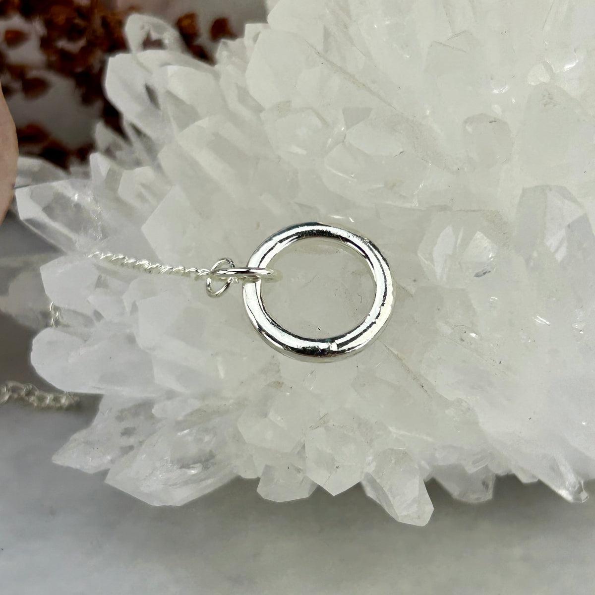 Moss Agate Silver Pendulum