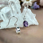 Oval Cut Amethyst Drop Earrings
