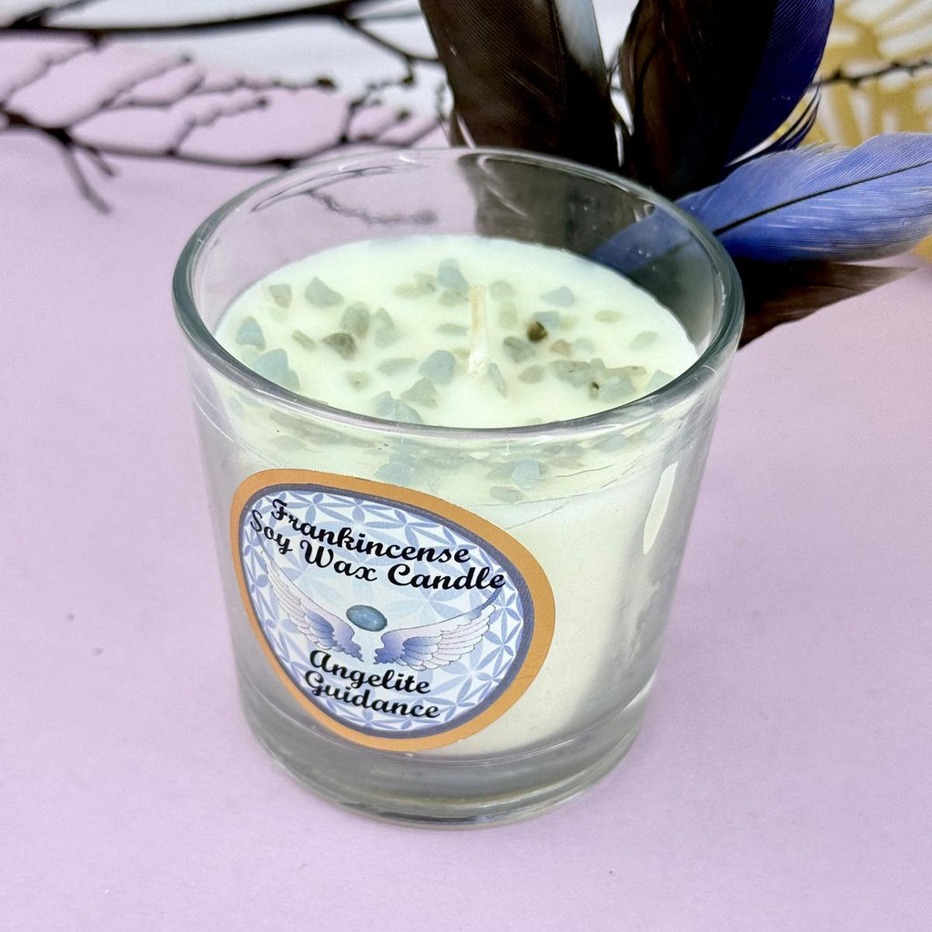 Angelite Crystal Candle