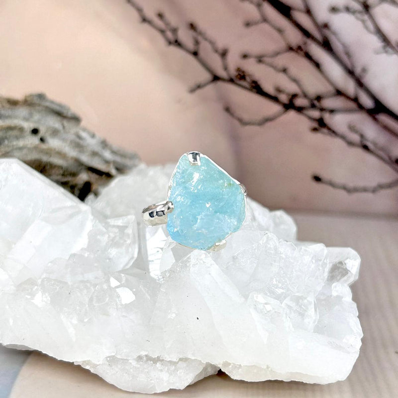 Natural Crystal Silver Ring