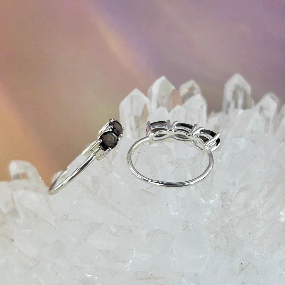 Assorted Gemstone Three Stone Stacker Rings