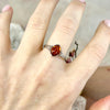 Baltic Cognac Amber Lattice Ring