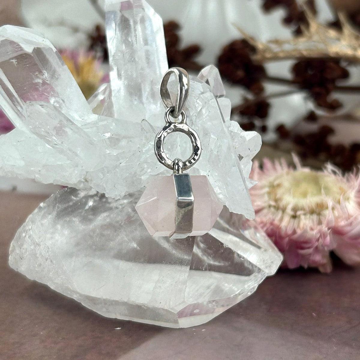 Rose Quartz Double Point Pendant