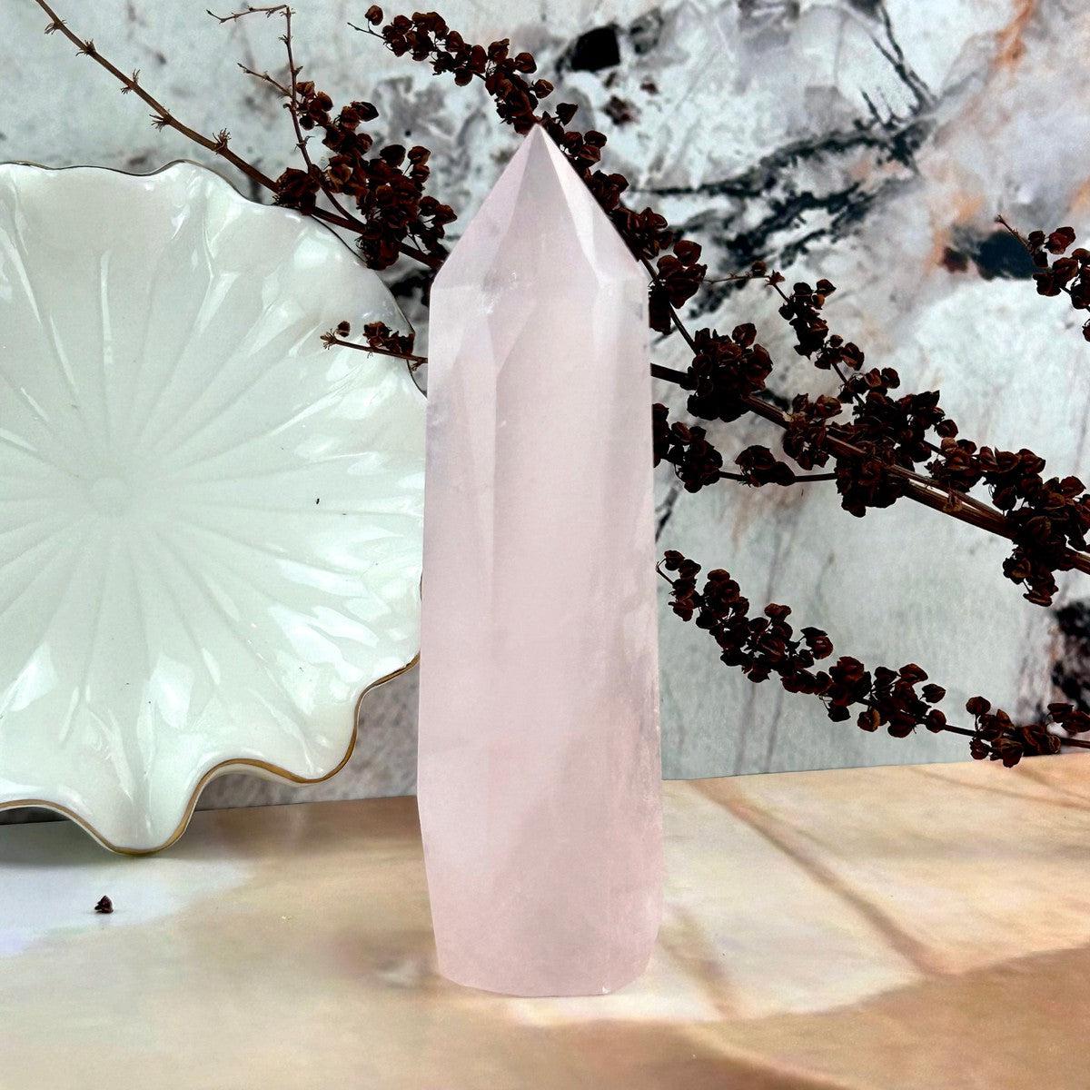 Pale Rose Quartz Crystal Point