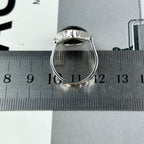 Tempered Silver Black Tourmaline Ring