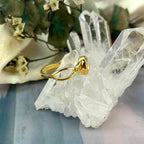 Aquamarine Cross Wave Gold Ring