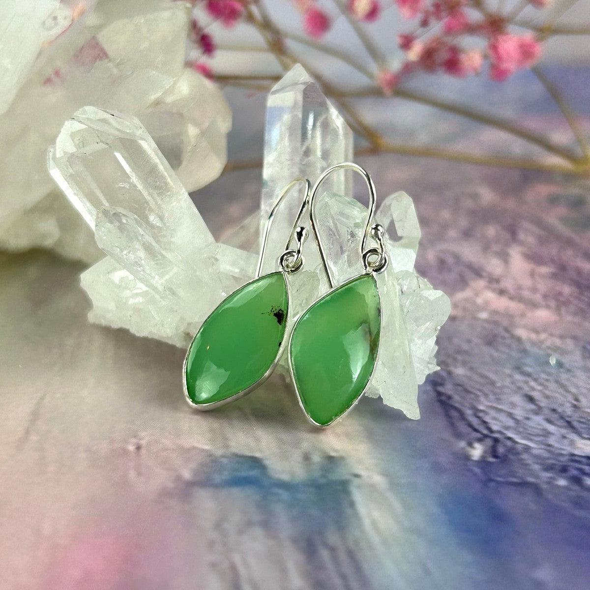 Green Chalcedony Women's Earrings
