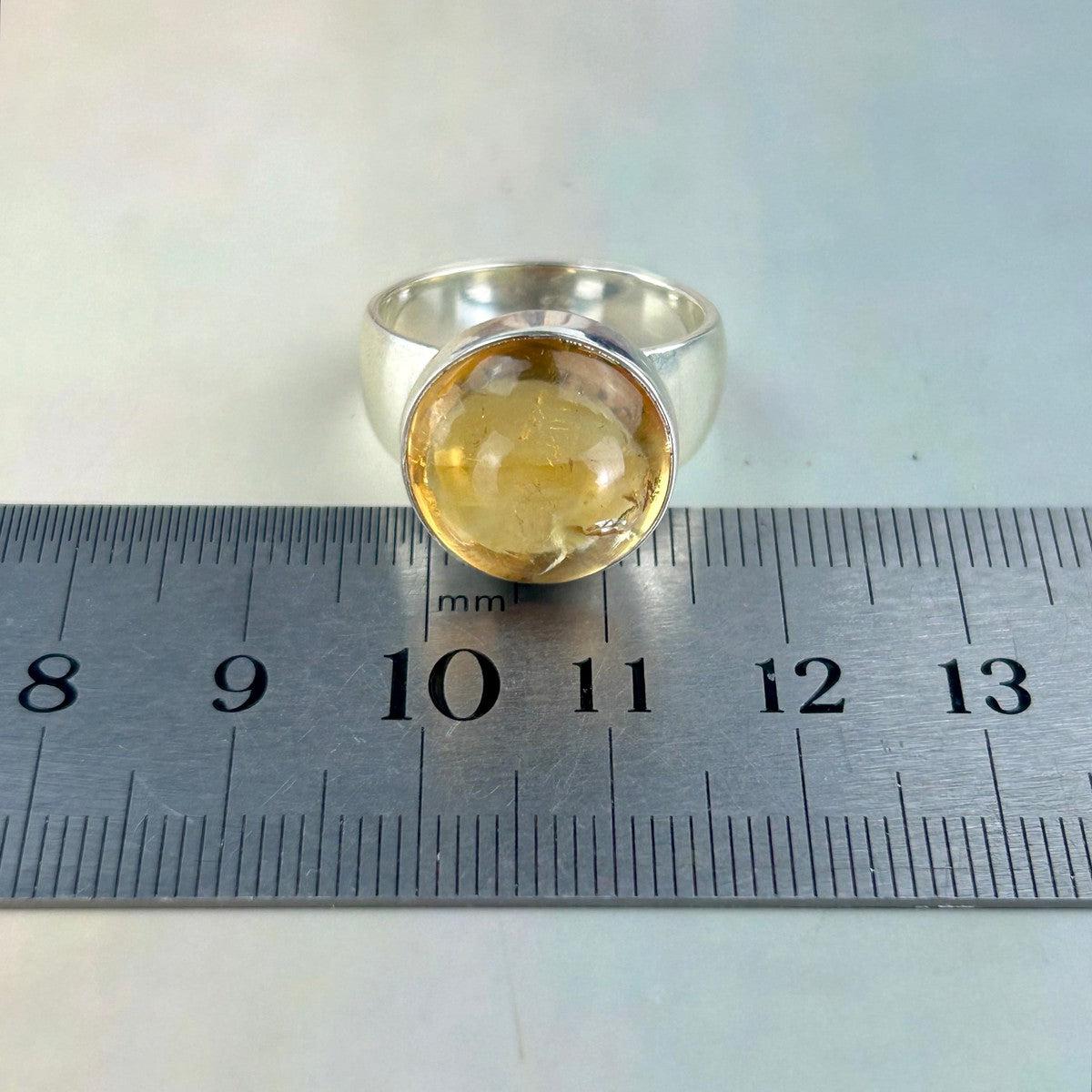 Yellow Polished Crystal Ring