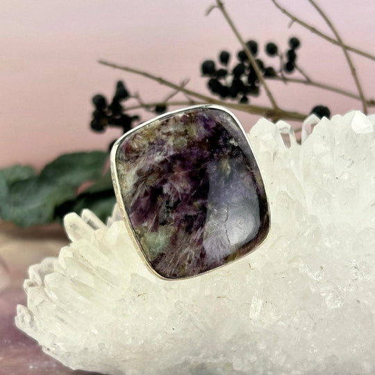 Charoite Square Large Ring