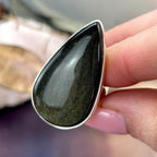Gold Sheen Obsidian Ring