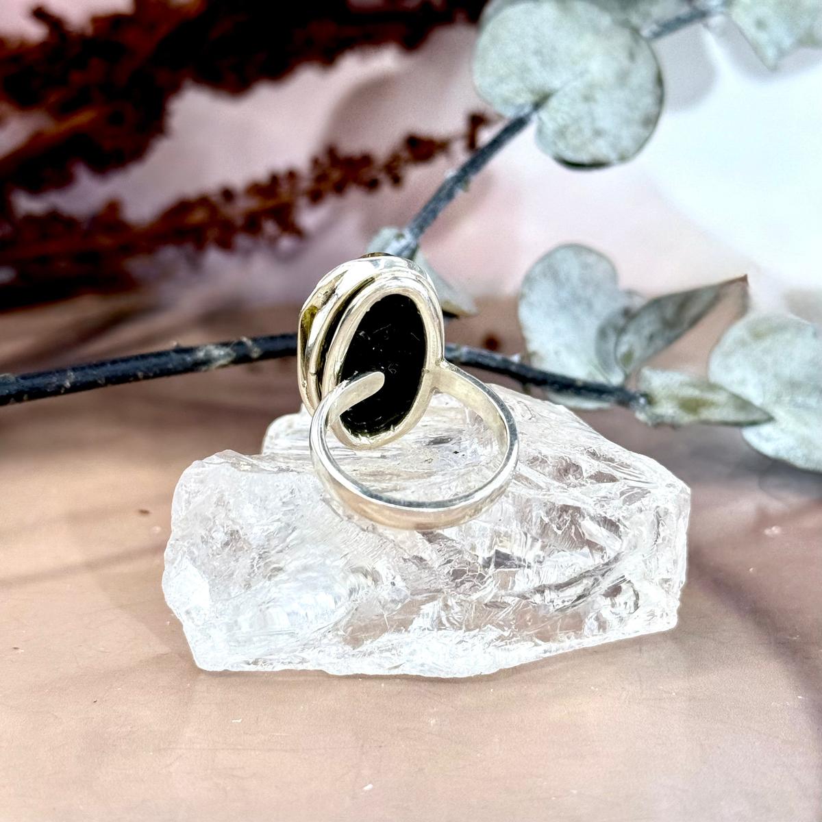 Adjustable Size Amber Ring