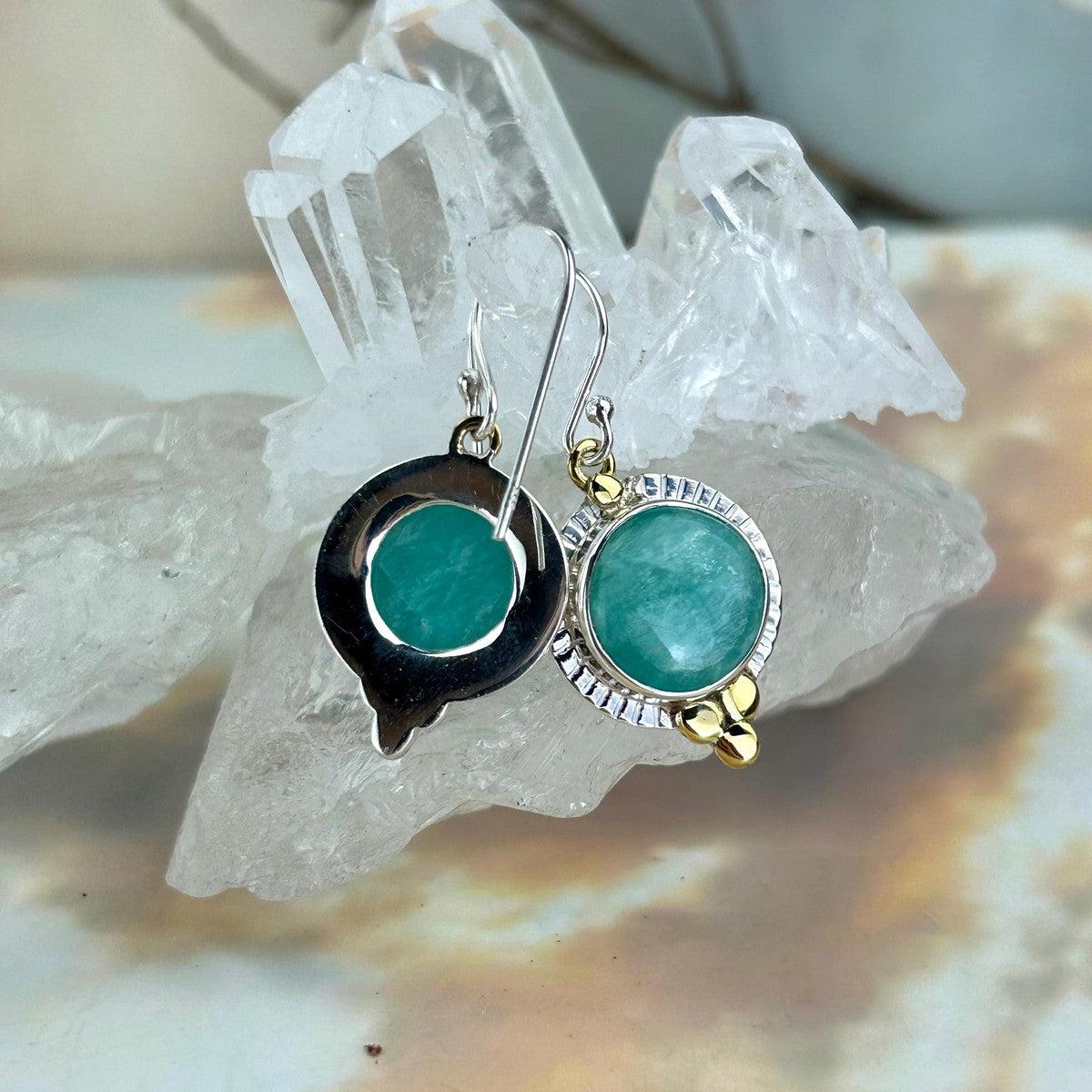 Amazonite In Silver Earrings