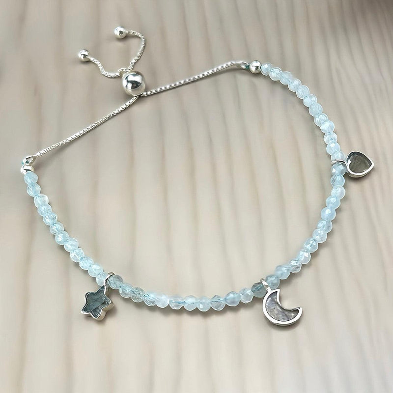 Crystal Bead With Charms Bracelet