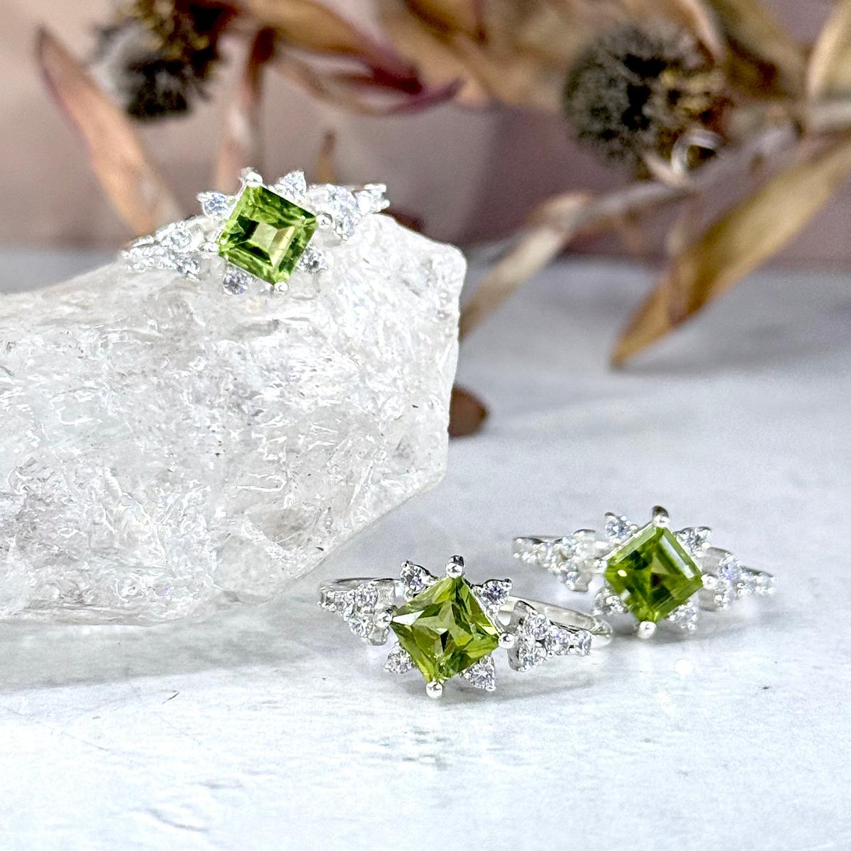 Ornate Peridot Gemstone Ring