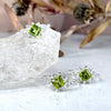 Peridot & Cubic Zirconia Diamond Cut Silver Ring
