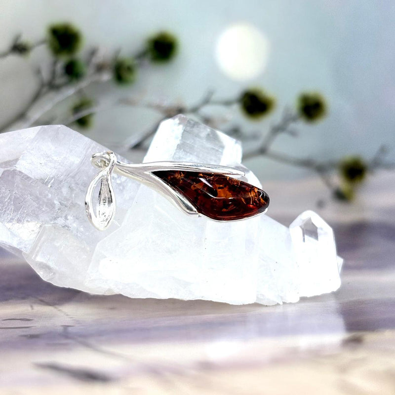 Assorted Baltic Amber Flower Bud Pendants