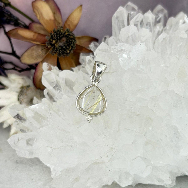 Sterling Silver Golden Rutile Pendant