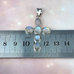 Rainbow Moonstone Cross Pendant