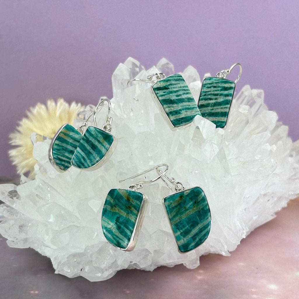 Bright Green Stone Earrings