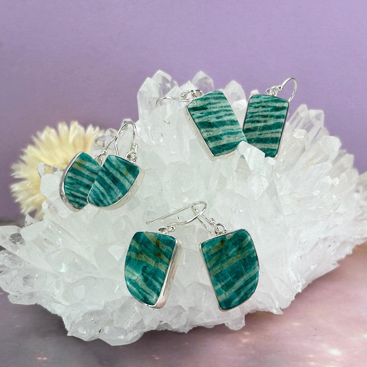 Bright Green Stone Earrings