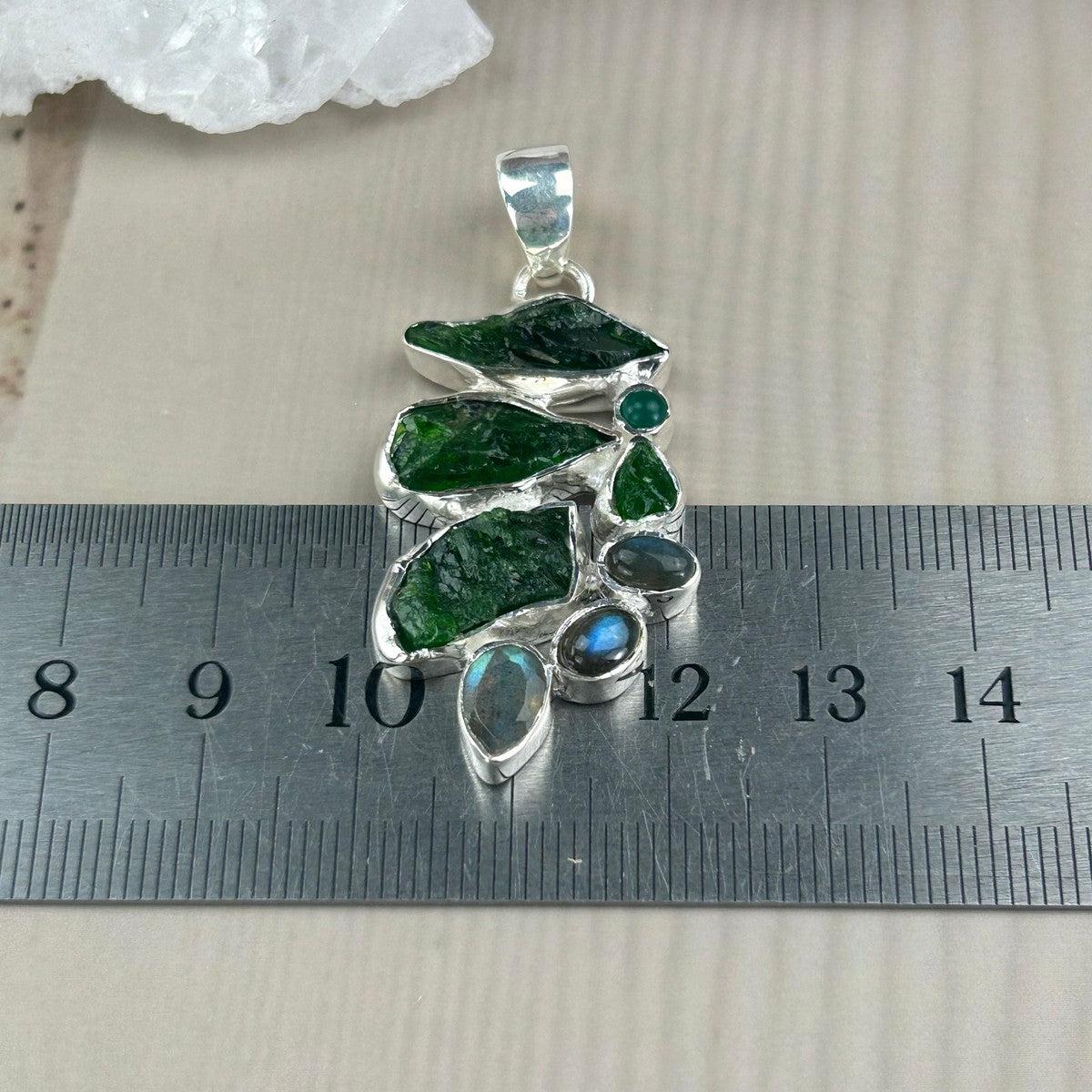 Mixed Stone Silver Pendamt