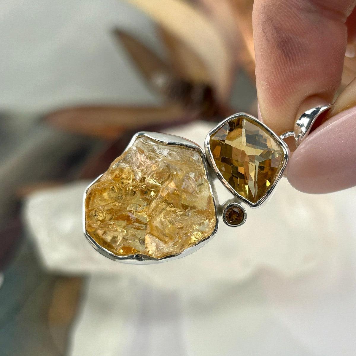Yellow Gemstone Silver Pendant