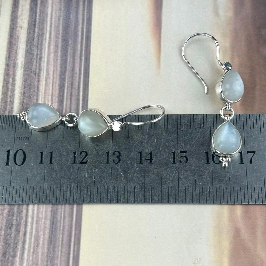 White Pearlised Crystal Earrings