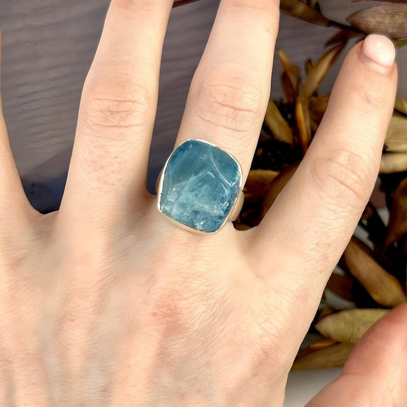 Organic Aquamarine Ring