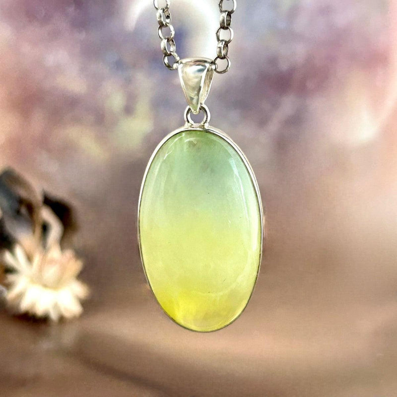 Prehnite Oval Pendant