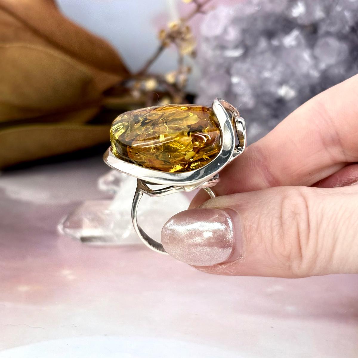 Open Size Amber Ring