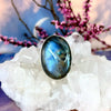 Large Oval Labradorite Ring