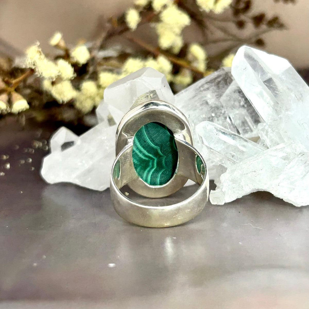 Chunky Malachite Crystal Ring