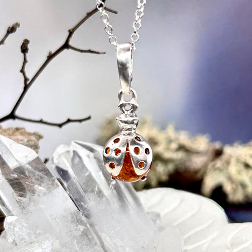 Baltic Cognac Amber Ladybug Pendant
