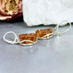Etched Stone Flower Earrings