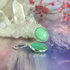 Green Chalcedony Disc Earrings